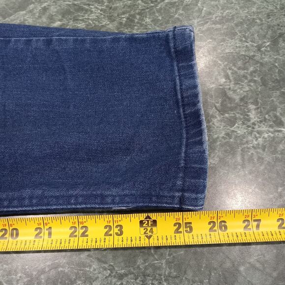 Forever 21 Lace Up Mid Rise Flare Leg Blue Denim Jeans Size 28 Rocker Y2k Vibes - Picture 10 of 12